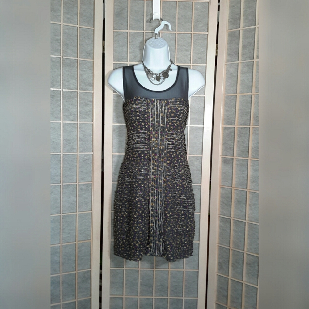 FREE PEOPLE DRESS SHEER BODYCON PETITE SMALL